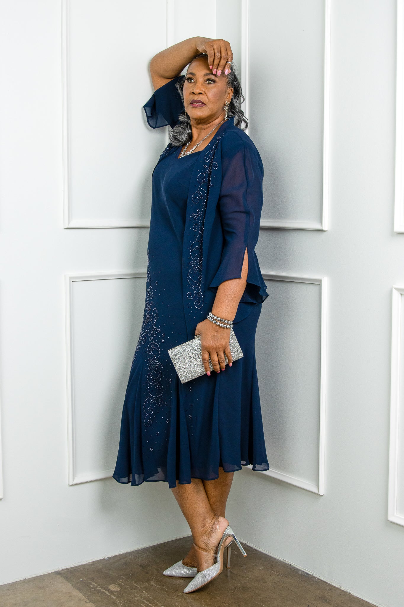 mother of the bride dress navy
